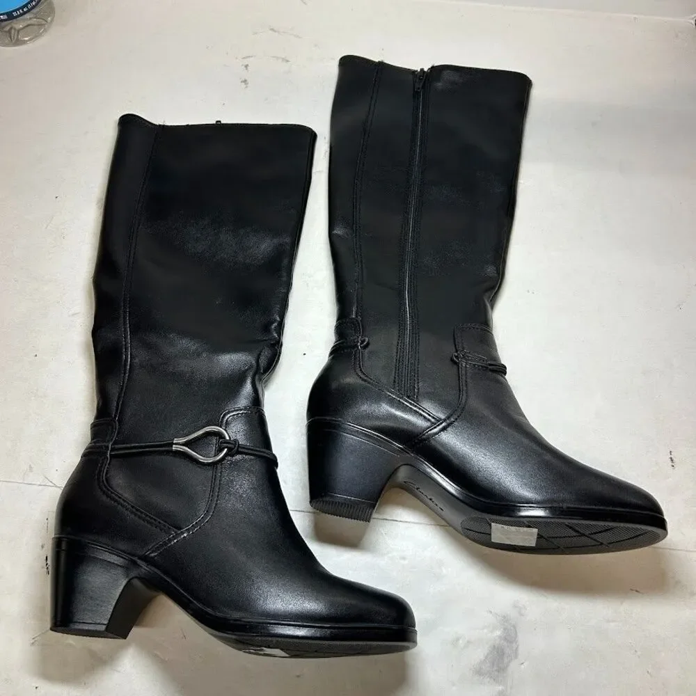 Clarks Womens 6 M Black Emily 2 Sky Knee High Riding Boots NIB QW3